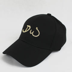 Black Baseball Cap with Gold Embroidered "DW"