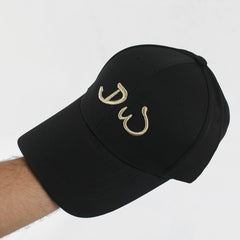 Black Baseball Cap with Gold Embroidered "DW"