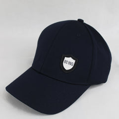 Men's Navy Blue Baseball Cap with "BOING" Shield Logo