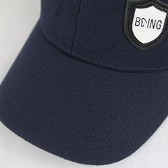 Men's Navy Blue Baseball Cap with "BOING" Shield Logo