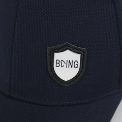 Men's Navy Blue Baseball Cap with "BOING" Shield Logo