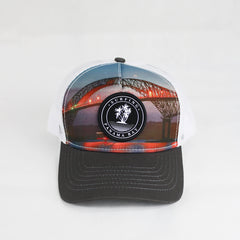 Sunset Bridge Trucker Hat: Surfing Panama Bay