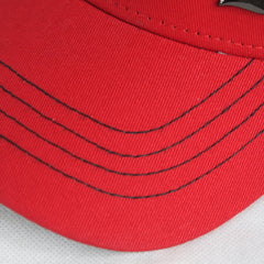 Red Baseball Cap with Black Horse Emblem