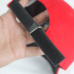 Red Baseball Cap with Black Horse Emblem