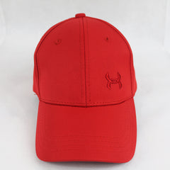 Red Baseball Cap with Embroidered Logo