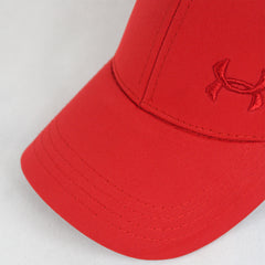 Red Baseball Cap with Embroidered Logo