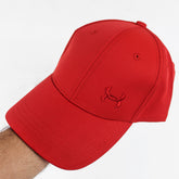 Red Baseball Cap with Embroidered Logo