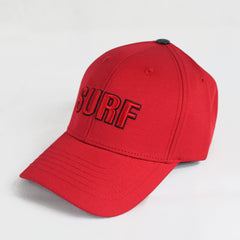 Premium Red Cotton Twill Cap with Embroidered Logo