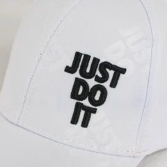 “JUST DO IT” embroidery in black