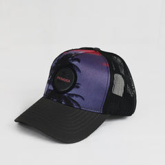The Midnight Palm  Panama Tropical Trucker Hat