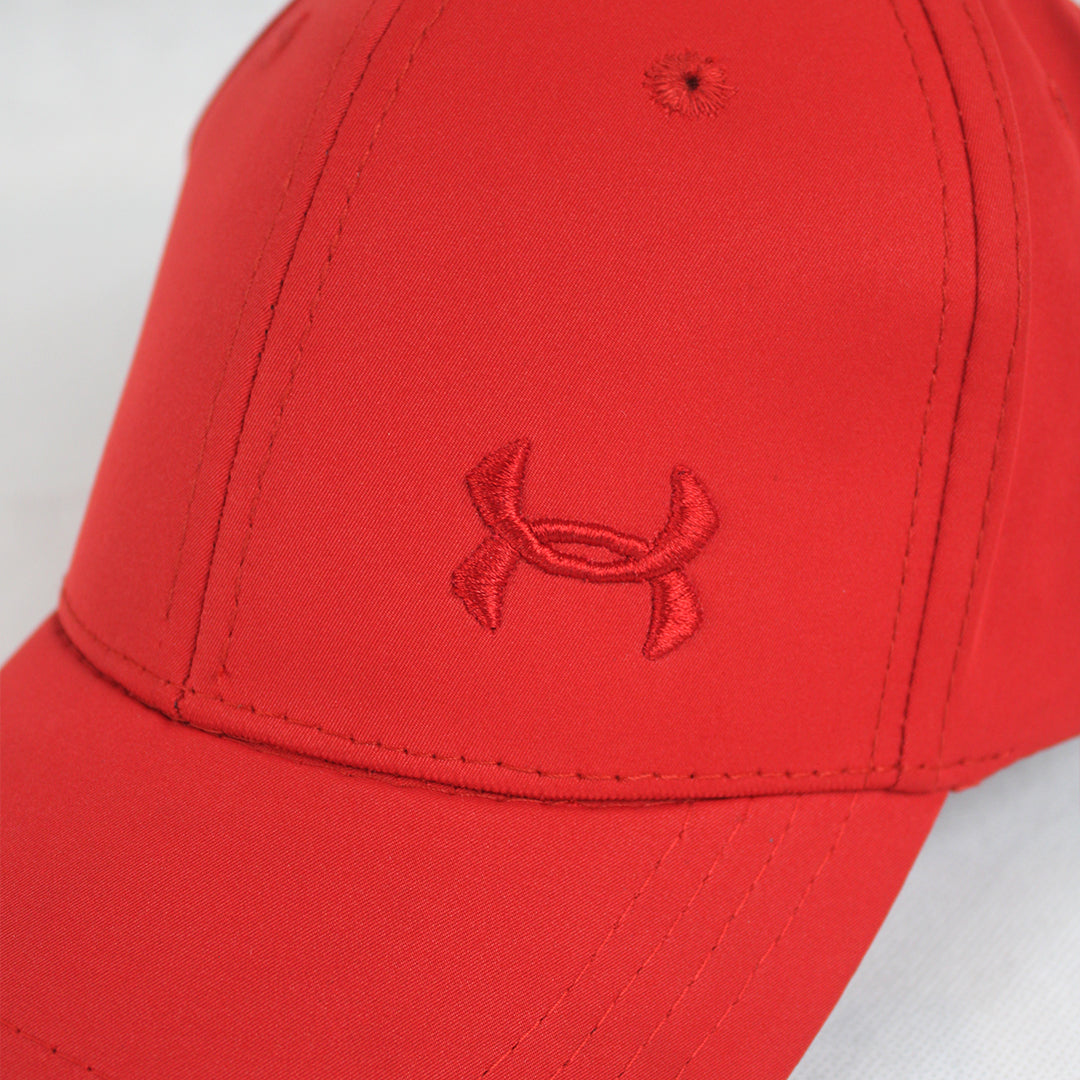 Red Baseball Cap with Embroidered Logo