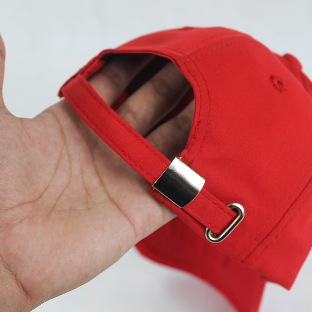 Red Baseball Cap with Embroidered Logo