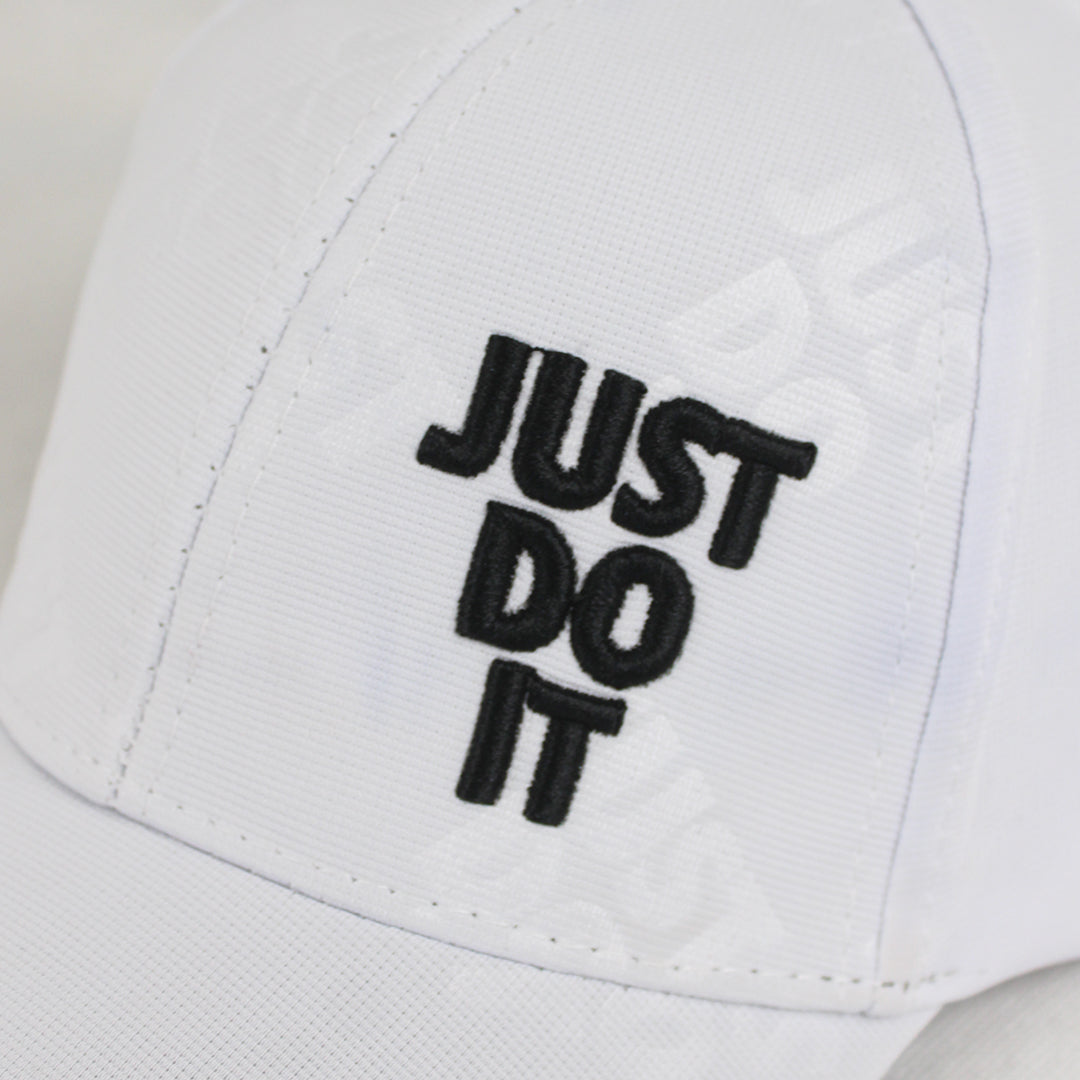 “JUST DO IT” embroidery in black
